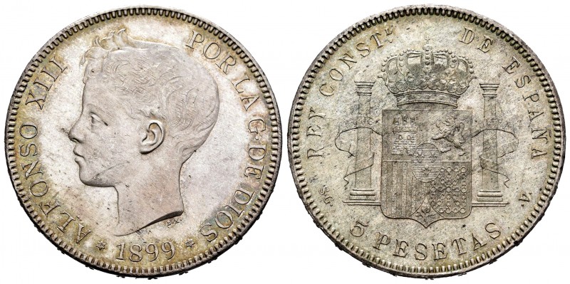 Centenario de la Peseta (1868-1931). Alfonso XIII (1886-1931). 5 pesetas. 1899*1...