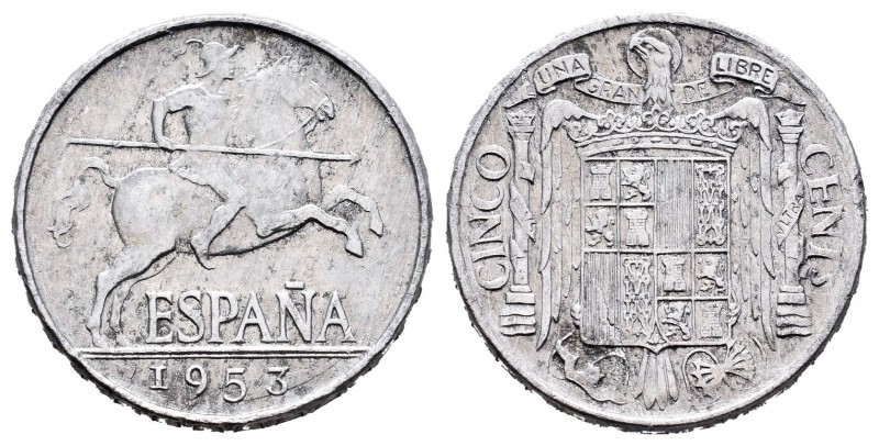 Estado Español (1936-1975). 5 céntimos. 1953. Madrid. (Cal 2008-136). Al. 1,09 g...