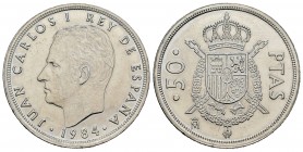 Juan Carlos I (1975-2014). 50 pesetas. 1984. Madrid. (Cal 2008-97). (Cal 2019-109). Cu-Ni. 12,56 g. Brillo original. SC. Est...35,00. English: Juan Ca...