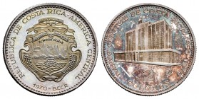 Costa Rica. 2 colones. 1970. (Km-190). Ag. 4,25 g. XX aniversario del Banco Central. Tirada de 5157 piezas. PROOF. Est...25,00. English: Costa Rica. 2...