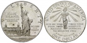 Estados Unidos. 1 dollar. 1986. San Francisco. S. (Km-214). Ag. 26,46 g. Centenario de la Estatua de la Libertad. EBC. Est...25,00. English: United St...
