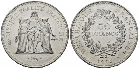 Francia. Napoleón III. 50 francos. 1975. (Km-941.1). Ag. 30,01 g. SC. Est...25,00. English: France. Napoleon III. 50 francos. 1975. (Km-941.1). Ag. 30...