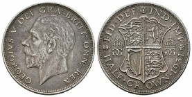 Gran Bretaña. George V. 1/2 crorona. 1931. (Km-835). Ag. 14,16 g. Pátina oscura. EBC-/EBC. Est...20,00. English: United Kingdom. George V. 1/2 crorona...