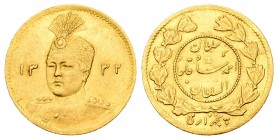 Irán. Sultán Ahmad Shah. Toman. 1332 H (1913). (Km-1074). Au. 1,45 g. EBC. Est...150,00. English: Iran. Sultan Ahmad Shah. Toman. 1332 H (1913). (Km-1...