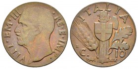 Italia. Vittorio Emanuele III. 10 centesimi. 1941. Roma. R. (Km-74a). (Pagani-889). (Mont-355). Al-Ae. 4,79 g. EBC-. Est...18,00. English: Italy. Vitt...