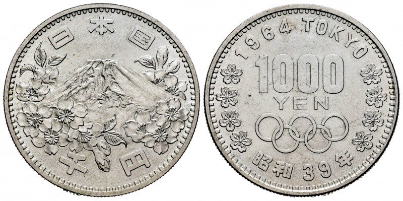 Japón. Hirohito. 1000 yen. 1964. (Km-80). Ag. 19,96 g. Juegos Olímpicos. SC-. Es...