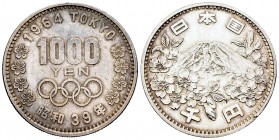 Japón. 1000 yen. 1964. (Km-Y80). Ag. 19,96 g. Juegos Olímpicos Tokyo. EBC-. Est...25,00. English: Japan. 1000 yen. 1964. (Km-Y80). Ag. 19,96 g. Juegos...