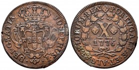 Portugal. José I. 10 reis. 1776. (Km-243.2). (Gomes-09.08). Ae. 11,64 g. Estuvo en aro. MBC. Est...25,00. English: Portugal. Joseph I. 10 reis. 1776. ...