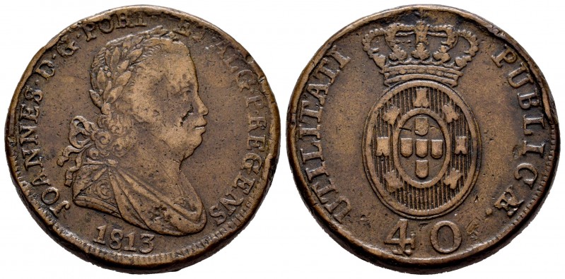 Portugal. Joao Príncipe Regente. Pataco (40 reis). 1813. (Km-345.1). (Gomes-10.0...