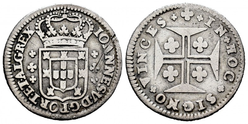 Portugal. Joao V. 6 vinténs. (Km-316). (Gomes-69.01). Ag. 3,07 g. Raya en anvers...