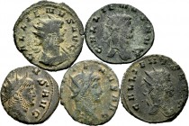 Lote de 5 bronces del Imperio Romano todos ellos de Galieno. A EXAMINAR. BC+/MBC-. Est...60,00. English: Lote de 5 bronces del Imperio Romano todos el...