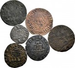 Lote de 6 piezas medievales, 2 españolas, 1 portuguesa, 3 francesas. A EXAMINAR. BC/MBC-. Est...50,00. English: Lote de 6 piezas medievales, 2 español...