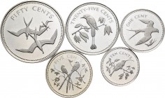 Belize. Lote de 5 piezas de plata de 1974, 1, 5, 10, 25 y 50 centavos. A EXAMINAR. PROOF. Est...75,00. English: Belize. Lote de 5 piezas de plata de 1...