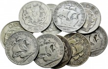 Portugal. Lote de 10 piezas de 5 escudos, la serie completa a excepción del año 1937. A EXAMINAR. BC/MBC-. Est...50,00. English: Portugal. Lote de 10 ...