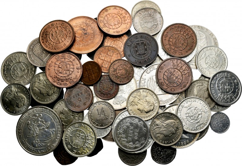 Lote de 54 piezas de Portugal y colonias, Portugal (26), Angola (7), India (4), ...