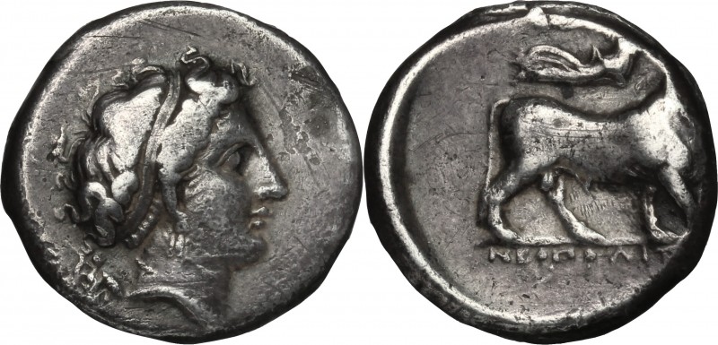 Greek Italy. Central and Southern Campania, Neapolis. AR Didrachm, 395-385 BC. D...