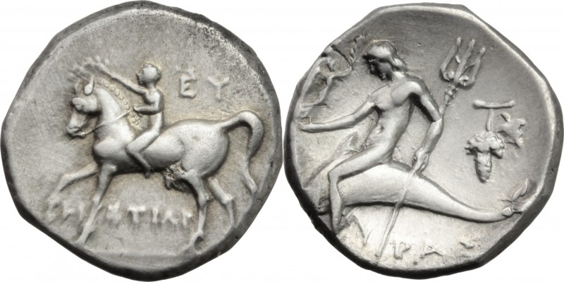 Greek Italy. Southern Apulia, Tarentum. AR Nomos, c. 272-240 BC. Histiar-and Eu-...