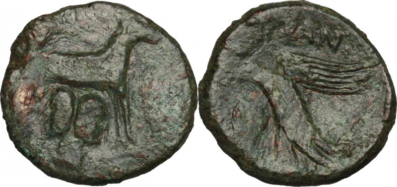 Sicily. Panormos. Roman Rule. AE 20 mm, after 241 BC. D/ Ram standing right; bel...