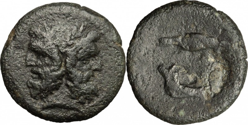 Sicily. Panormos. Roman Rule. AE, after 241 BC. D/ Head of Janus, laureate. R/ S...