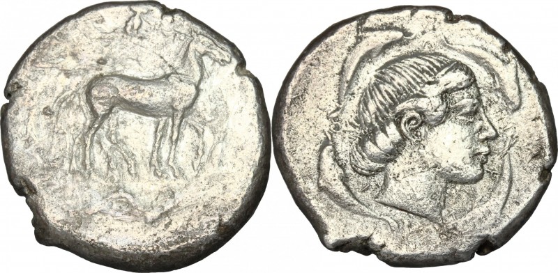 Sicily. Syracuse. Second Democracy (466-405 BC). AR Tetradrachm. D/ Quadriga rig...