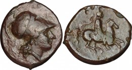 Sicily. Syracuse. Agathokles (317-289 BC). AE 24 mm. D/ Head of Athena right, helmeted. R/ Horseman right. CNS II, 116. AE. g. 8.13 mm. 24.00 Pleasant...