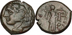 Sicily. Syracuse. Pyrrhos (278-276 BC). AE 21 mm. D/ Head of Herakles left, wearing lion's skin. R/ Athena Promachos right; to right, owl. CNS II, 178...