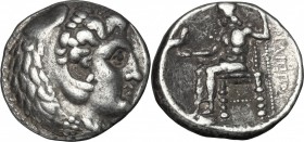 Continental Greece. Kings of Macedon. Philip III Arrhidaios (323-317 BC). AR Tetradrachm, Susa mint. D/ Head of Herakles right, wearing lion's skin. R...
