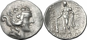 Continental Greece. Islands off Thrace, Thasos. AR Tetradrachm. Late 2nd-1st centuries BC. Imitative issue. D/ Wreathed head of young Dionysos right. ...