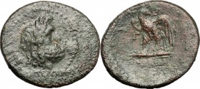 Greek Asia. Pontos, Amisos. Mithridates VI Eupator (120-63 BC). AE, 120-63 BC. D/ Head of Zeus right, laureate. R/ Eagle standing left, head turned ba...