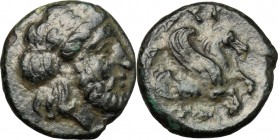 Greek Asia. Mysia, Adramyteion. Orontes I, Satrap of Mysia (361-349 BC). AE 10 mm, 357-352 BC. D/ Head of Zeus right, laureate. R/ Forepart of Pegasus...
