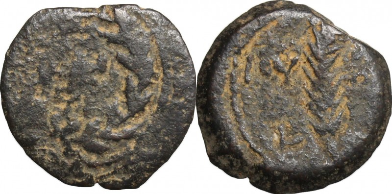 Greek Asia. Judaea. Valerius Gratus, Procurator (15-26). AE Prutah in the name o...