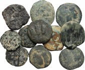 Greek Asia. Judaea. Lot of 11 AE coins, mostly prutot, including Pontius Pilatus (1) and Petra units. AE. g. 1.81 mm. 15.00 F:VF.