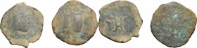 Greek Asia. Chach, Chach. Lot of 2 AE Drachms, VII-VIII cent. AD. D/ Bust of ruler 3/4 right. R/ Tamgha; around, Sogdian legend. S. & K. Group 4.4. AE...