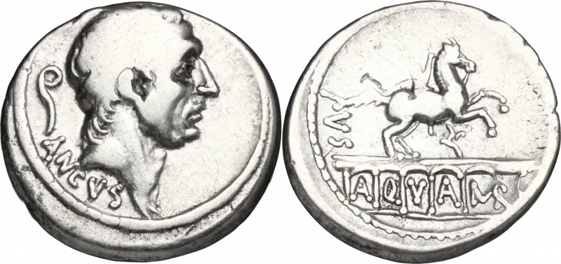 L. Marcius Philippus. AR Denarius, 56 BC. D/ Head of Ancus Marcius right, diadem...