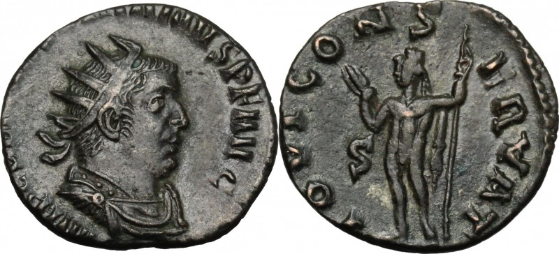 Valerian I (253-260). BI Antoninianus, 255-256. D/ Bust right, radiate, draped, ...