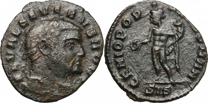 Severus II as Caesar (305-306). AE Follis, Siscia mint. D/ Head right, laureate....