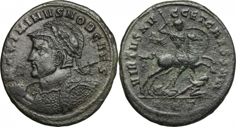 Maximinus II Daia as Caesar (305-308). AE Follis, Aqulieia mint, 305-306. D/ Bus...