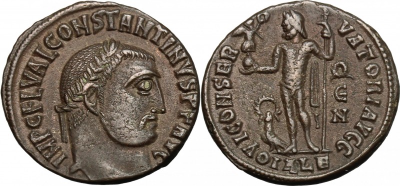 Constantine I (307-337). AE 19 mm, Alexandria mint, 315 AD. D/ Head right, laure...