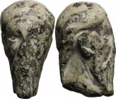 Bronze head.
 Roman period, 1th-3rd century (?).
 25 mm height.