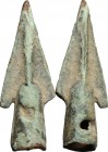 Greek bronze arrow-head, 
 4th-2nd century AD.
 33 mm. 3.83 g.