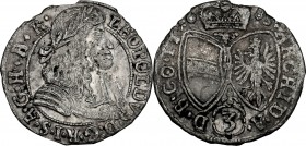 Austria. Leopold I (1657-1705). AR 3 Kreuzer 1685, Hall in Tirol mint. KM 1245. AR. g. 1.17 mm. 19.00 Toned. VF.