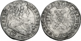 Austria. Joseph I (1705-1711). AR 3 Kreuzer 1709, Kuttenberg (Kutna Hora) mint. KM 630. AR. g. 1.41 mm. 21.00 About VF.