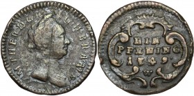 Austria. Maria Theresia (1740-1780). AE Pfennig 1749 W, Vienna mint. Herinek 1702. AE. g. 1.77 mm. 16.00 VF.