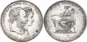 Austria. Franz Joseph (1848-1916). AR 2 Gulden 1879, Vienna mint. Herinek 824. AR. g. 24.66 mm. 36.00 EF. For the 25th wedding anniversary.
