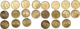 France. Miscellaneous. Lot of 11 Cupro-Aluminium coins: Fourth Republic 50 francs (1950, 1951, 1952, 1953, 1953 B, 1954 B) ; France libre 2 francs 194...