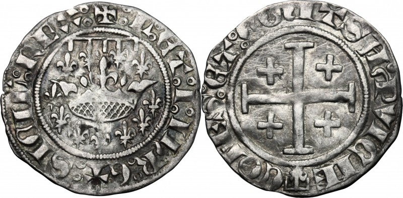 France. Louis I and Jeanne of Naples (1348-1362). BI Demi-gros, Provence. BI. g....