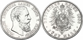 Germany. Friedrich III (1888). AR 5 Mark, 1888 A, Berlin mint. KM 512. AR. g. 27.78 mm. 38.00 Near UNC.