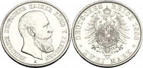Germany. Wilhelm I (1861-1888). AR 2 Mark 1888 A, Berlin mint. KM 510. AR. mm. 30.50 High quality. FS.