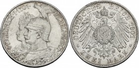 Germany. Prussia. Wilhelm II (1888-1918). AR 2 Mark 1901 A, Berlin mint. KM 525. AR. g. 11.12 mm. 28.00 VF. For the 200th anniversary of the Kingdom P...