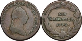 Hungary. Joseph II (1765-1790). AE Kreuzer 1790 S, Schmöllnitz mint. Herinek 418. Huszár 1896. AE. g. 7.49 mm. 24.00 About VF.